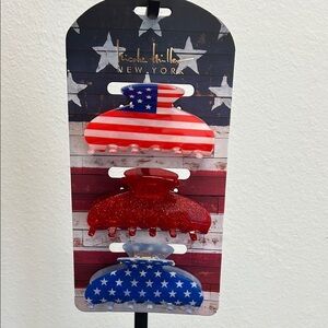 ♥️🤍💙 Nicole Miller Patriotic Hair Clips Set 🇺🇸